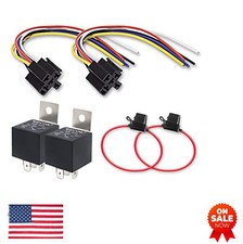 Relay 5 Pin SPDT 12V 40A 30A Bosch Style Harness Socket Pigtail Wires ATC Fuse