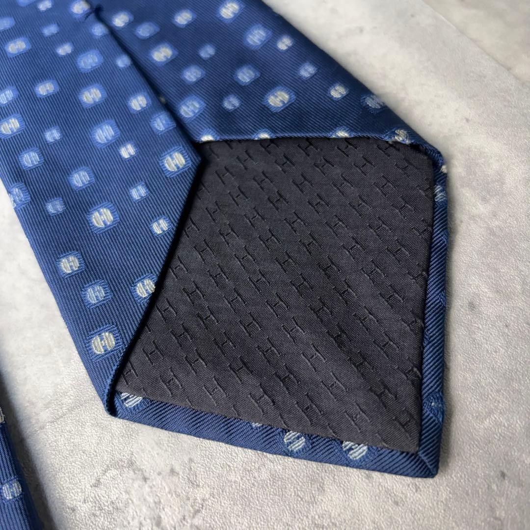 Item HERMES Jacquard H Pattern Dot Pattern Tie Na… - image 7