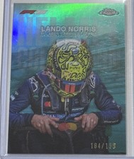 2025 Topps Chrome F1 Lando Norris Helmet Collection #HC-4 Aqua Refractor /199
