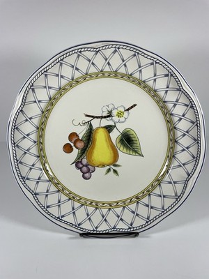 Studio Nova Fruit Bowl SH513 Chop Plate 12'' Round Platter Pear Grapes Lattice