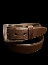 Business Casual Brown Men’s Leather Belt Plain Men's Belts 42 38