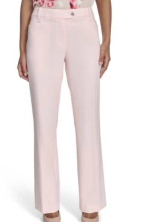 Calvin Klein Womens Modern-Fit Straight-Leg Pant Slacks in Parfait size 16