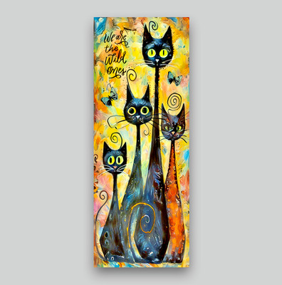 Wild cats bookmark  - Laminated Whimsical 6x2, Cat Lover Book Reader Gift