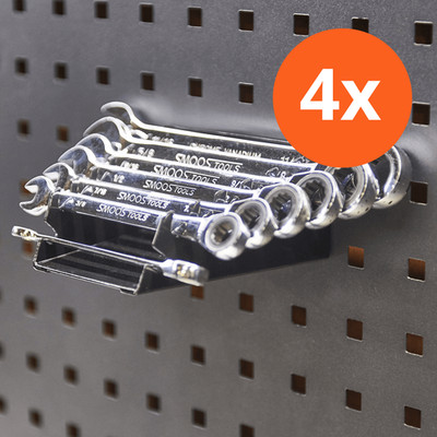 Datona  Ring-Maulschlüsselhalter für Lochwand 4er Set + 28 Werkzeugplätzen für
