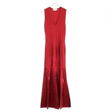 ALEXANDER McQUEEN Sleeveless Maxi Knit Dress One Piece Red - Used MESC-0