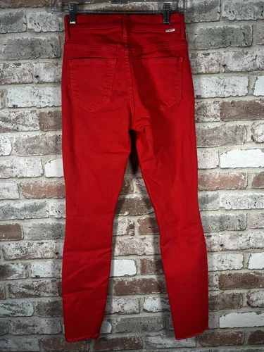 MOTHER Women's Size 24 The Stunner Ankle Fray Play Date Tomato Wash Jeans - Picture 5 of 16