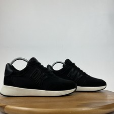 Womens DKNY Oaks Logo Black Comfort Casual Low Top Sneakers Shoes Size 8 M GUC