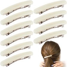 10PCS French Barrette Hair Clips for Women, 2.48 Inch Small Tortoise Shell Ha...
