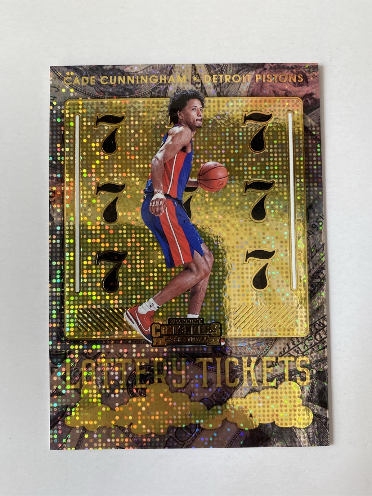 2021-22 Contenders Cade Cunningham Gold RC Rookie Lottery Ticket