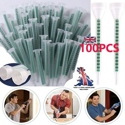 U-SWEETHOME 100Pcs Static Mixer Epoxy Resin Mixing Tube Nozzles Syringe for AB Glue Gun