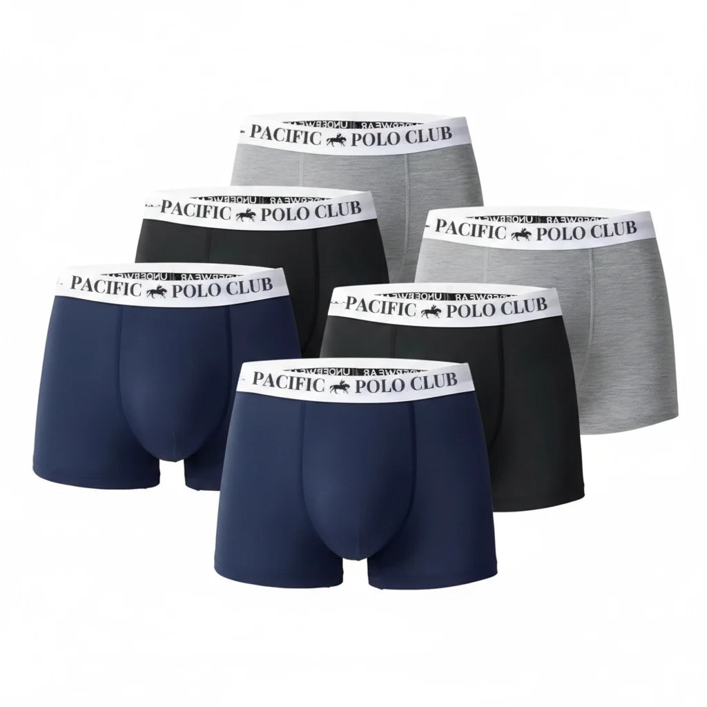 Men's boxers 6 Piece Pacific Polo 95% Cotton Underwear