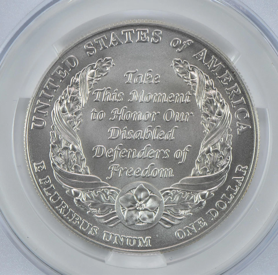 2010-W Disabled Veterans Commemorative Silver Dollar MS69 CAC CACg *6950 - Image 4 of 4