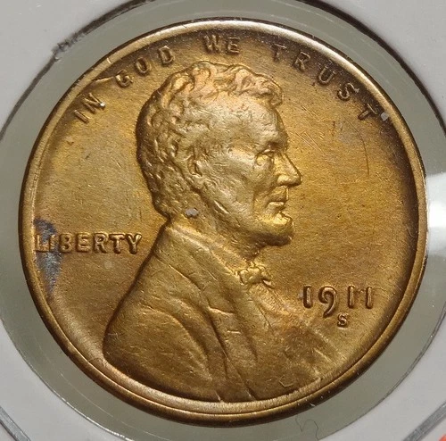 1911-S Lincoln Cent, EF/AU, Discounted Semi Key Date     0120-15