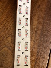 Vtg White Leather Floral Tapestry Embroidered Woven Ribbon Belt Women s Sm