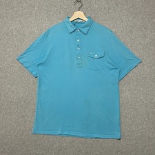 Criquet Polo Shirt Men's Large Blue Short Sleeve Collared Cotton