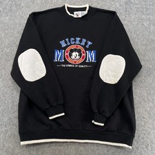 Vintage Mickey  CO Unlimited Sweatshirt Mens XL Black Crewneck 90s Flaws 