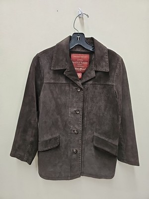 Vintage Eddie Bauer Seattle Suede Brown Jacket Womens Size Petite