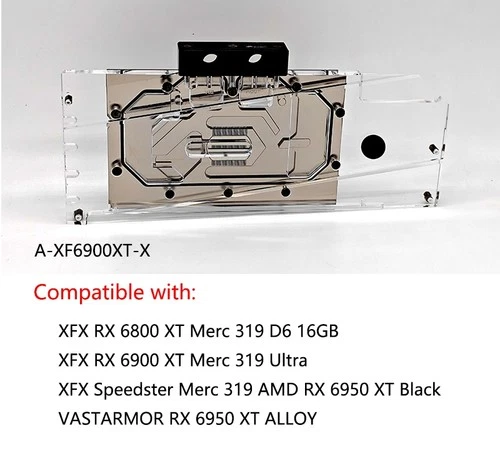 Granzon GPU Water Block For XFX Radeon RX 6900XT / 6800 XT Speedster Merc 319