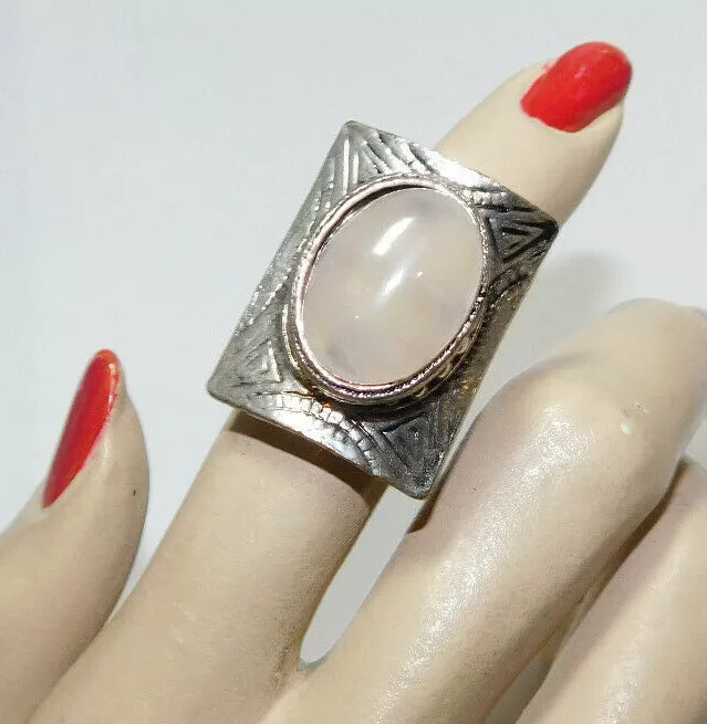 Rose quartz cocktail ring deals