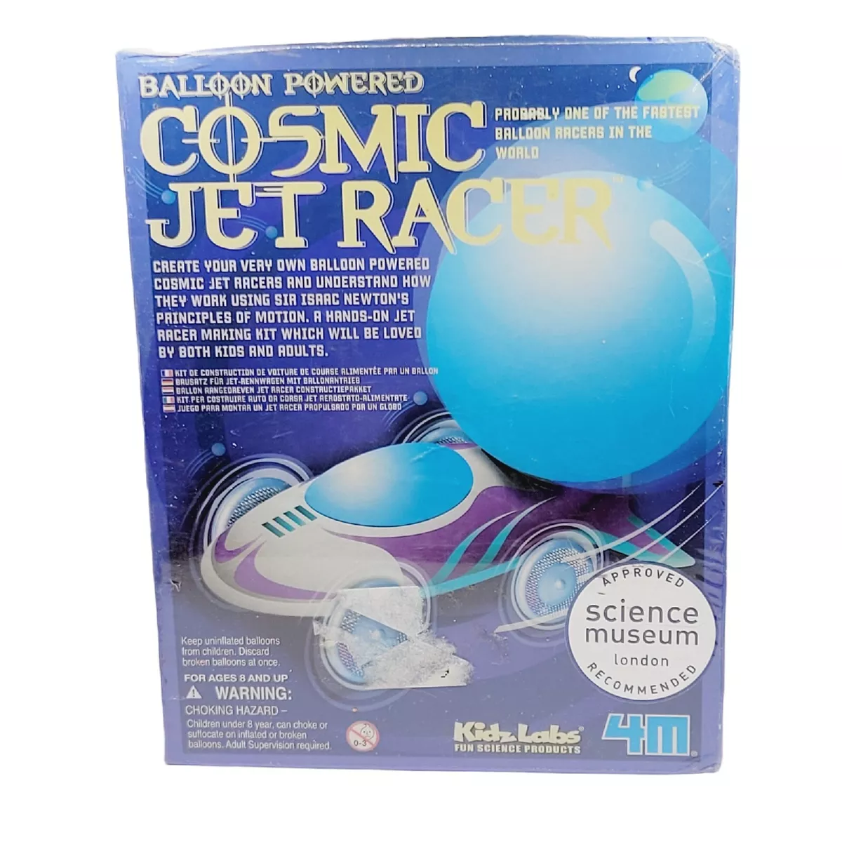 Balloon Power Cosmic Jet Racer Kit by Kidz Labs Ages 8 & Up Science Project  New