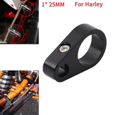 US 1" 25mm Handlebar Frame Brake Line Clutch Cable Clamp For Harley Touring Dyna