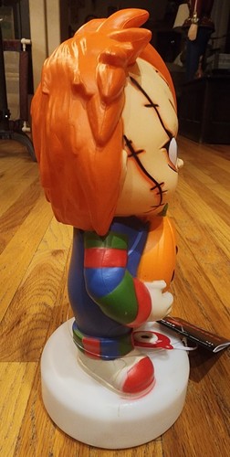 Gemmy Chucky Blow Mold 12" Decorazione Halloween Gioco Bambini Universali Studi Illuminato - Foto 7 di 9