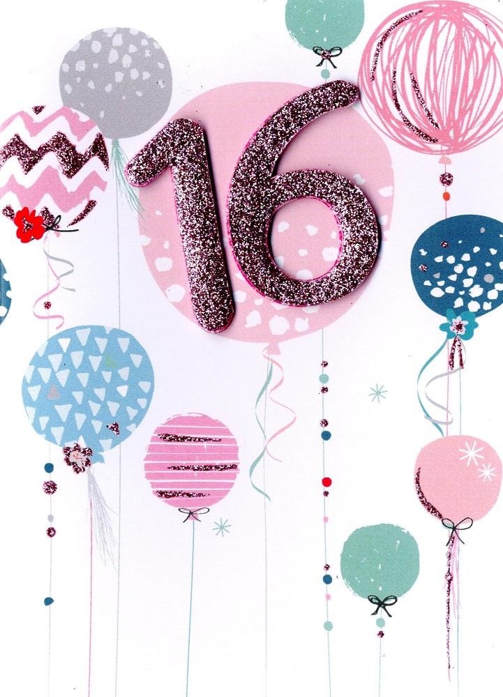 Girls 16th Birthday Balloons Greeting Card Inspired Range Cards