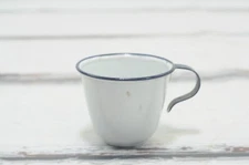 Vintage Blue And White Enamelware Cup Mug Granite Ware Cowboy Coffee Cup #2