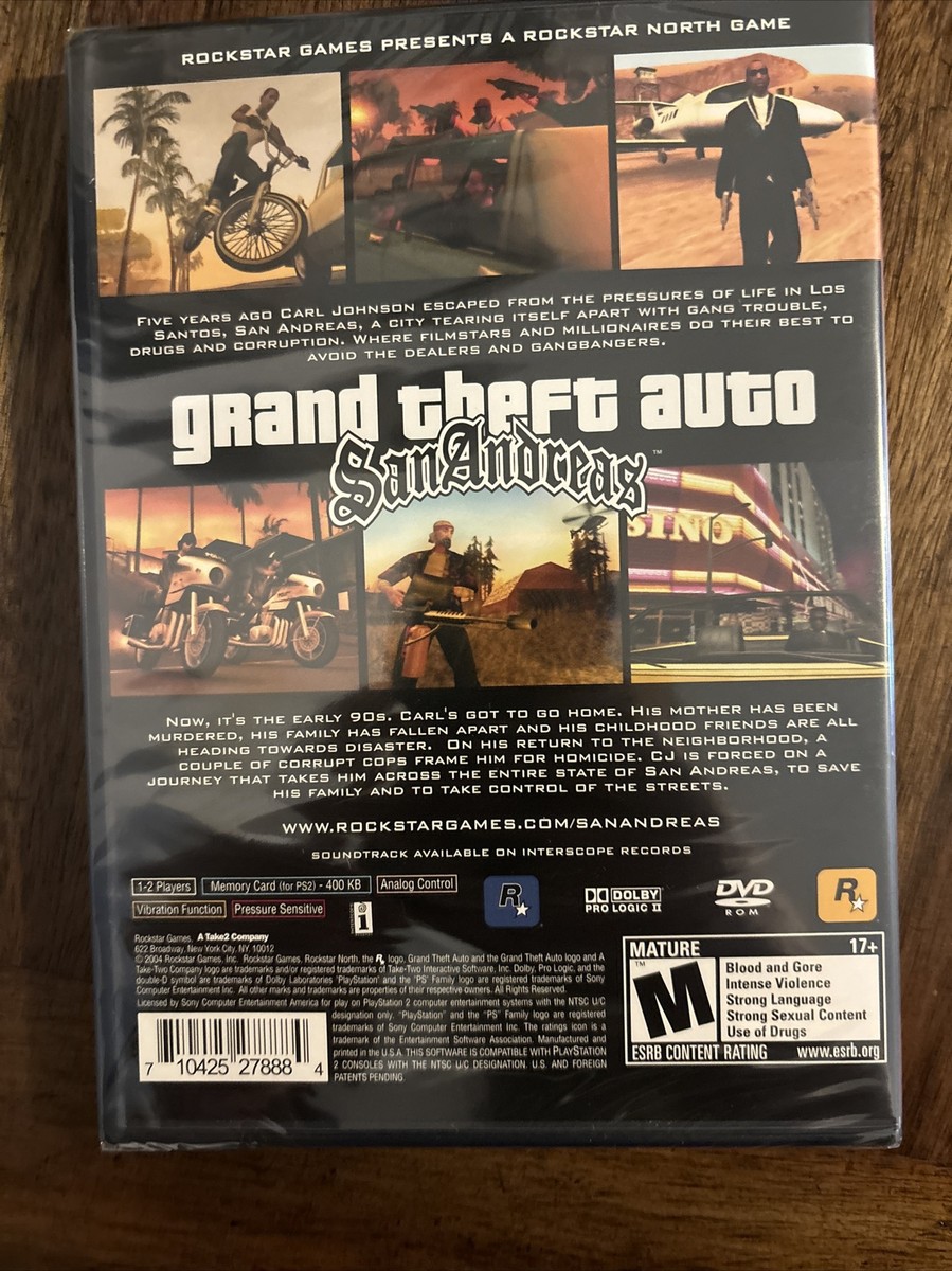 BRAND NEW Sealed Good Condition Grand Theft Auto San Andreas PS2