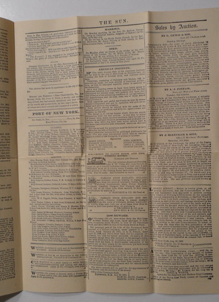 STAMPMART USA 1933 THE SUN NEWSPAPER NEW YORK ADVERTISING COVER USED TO ALBANY eBay