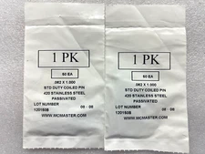 (100 PIECE LOT) 93740A112, 420 Stainless Steel Coiled Spring Pin, 1/16" Diameter