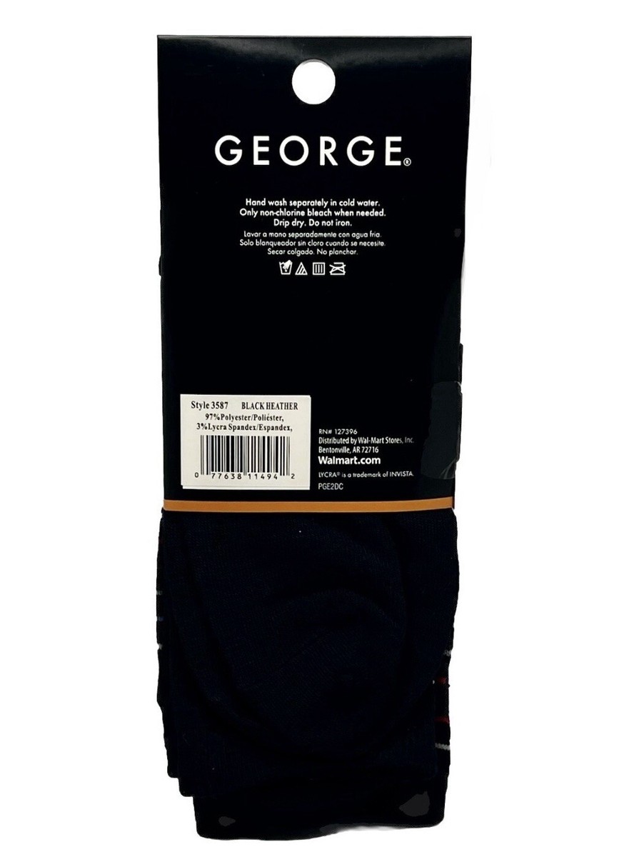 2 Pack George Dress Socks Woman's Shoe Size 4-10 Black Heather