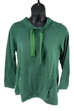 LOGO Lounge by Lori Goldstein French Terry Pullover Top Green