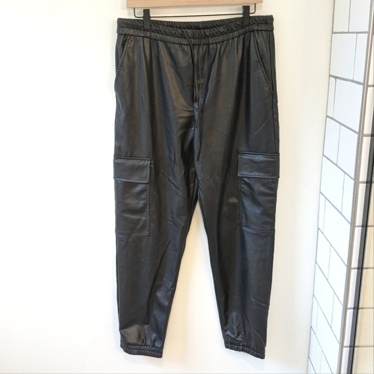 Trousers Zara Leather Joggers Womens ZARA WOMEN'S FAUX LEATHER