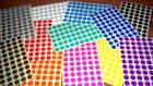 15mm Round Blank Price Stickers - Coloured Labelling Code Dots - Sticky Labels