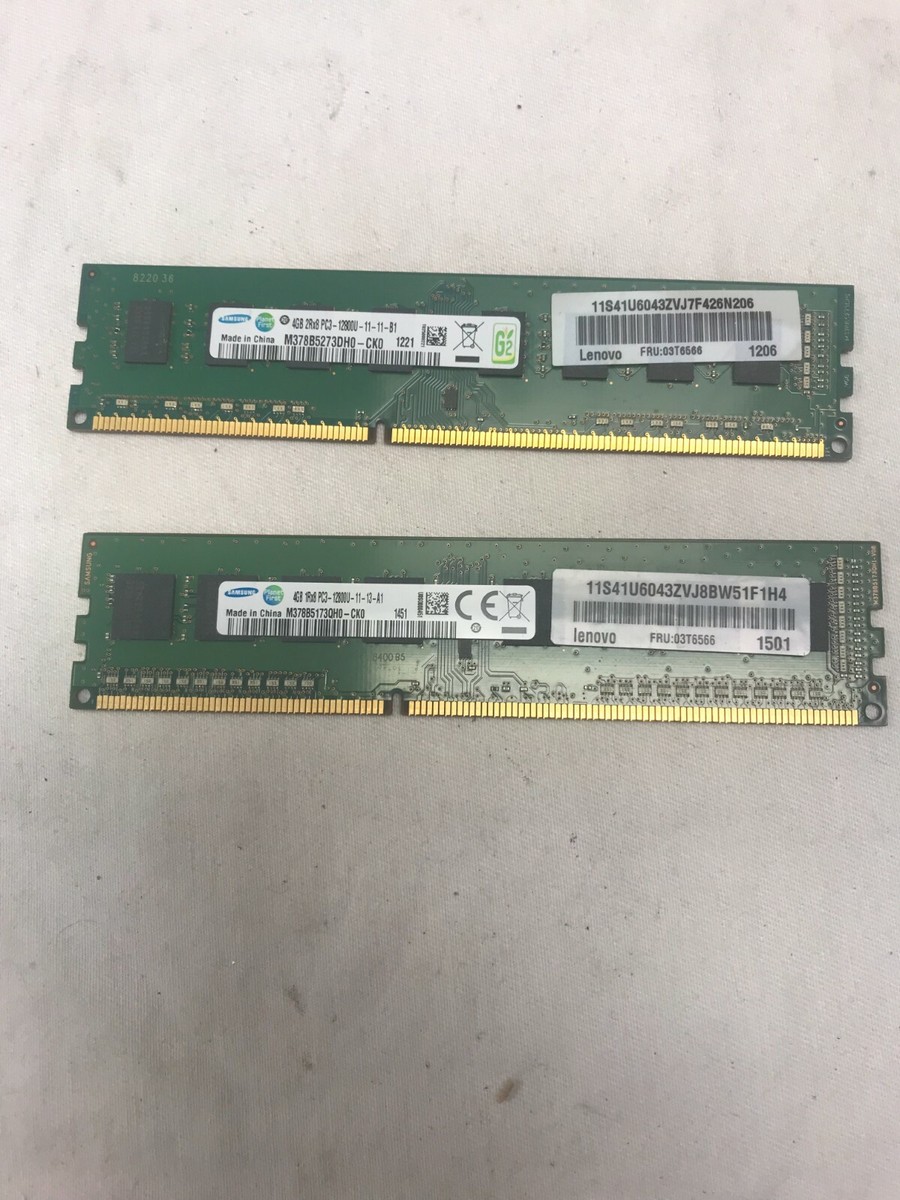8GB 2x4GB Samsung Lenovo DDR3 PC3-12800U 03T6566 Desktop Memory