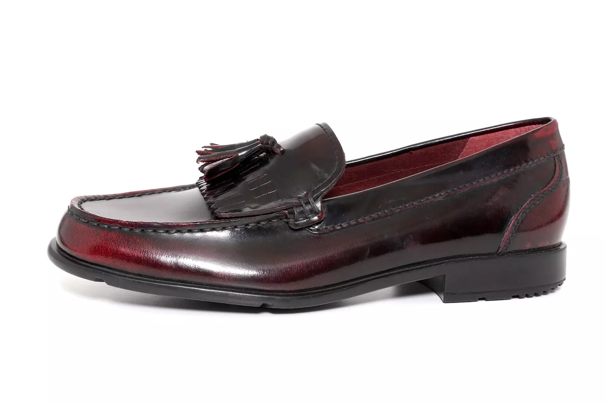 Rockport Burgundy Patent Leather Men Tassel Loafer N6379 Size 7 US