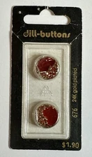 Dill-Button 24K Gold Plated 5/8" Round Loop Shank Flower Bordered Button