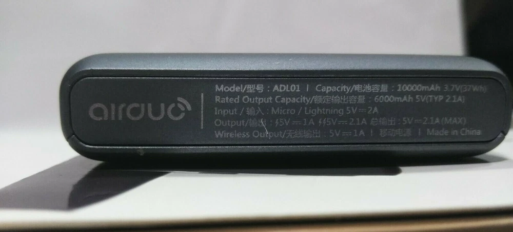 10K mAh Power Bank with Qi Wireless Charging & USB  