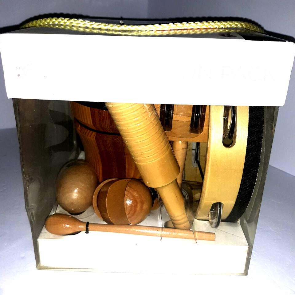 Primer Acto NUEVO Paquete de Percusión Adam Levine 7 Piezas Instrumentos Musicales de Madera Caja Foto 3 de 4