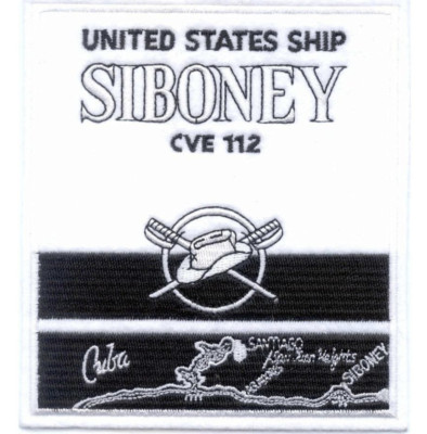 5'' NAVY USS CVE-112 SIBONEY STENSON CROSSED SABERS EMBROIDERED PATCH