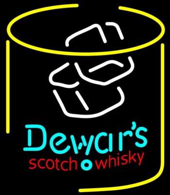 10'' Vivid LED Dewar's Scotch Whisky Neon Sign Light Lamp Decor Club Man Cave LJ
