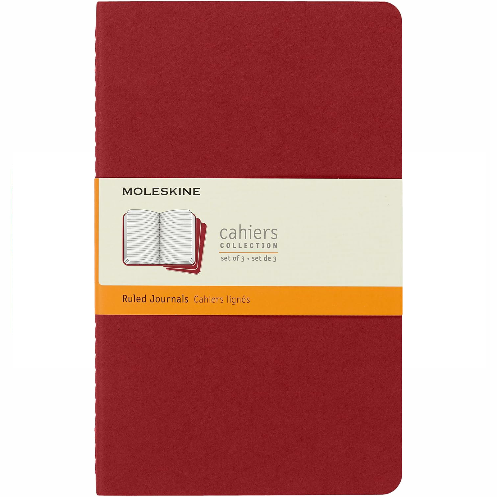Moleskine Ruled Cahier L - Red Cover (3 SET) - Image 6