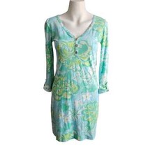 Lilly Pulitizer Palmetto Dress Floral Lagoon Green Wave Rider Size XS
