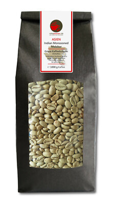Rohkaffee - Grüner Kaffee Indian Monsooned Malabar (grüne Kaffeebohnen 1000g)