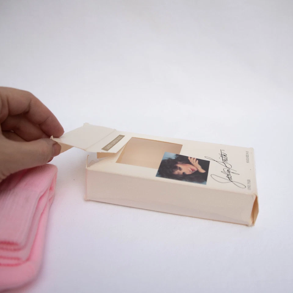 Meias chinelos femininas vintage Jaclyn Smith 2 pares tamanho 9-11 rosa e azul antiderrapante - Imagem 4 de 4