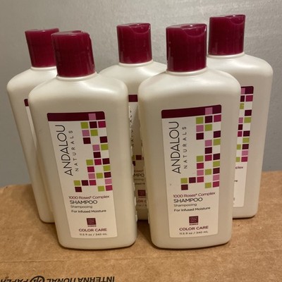 Lot of 5 Andalou Naturals Shampoo 1000 Roses Complex, Color Care, 11.5 oz, New