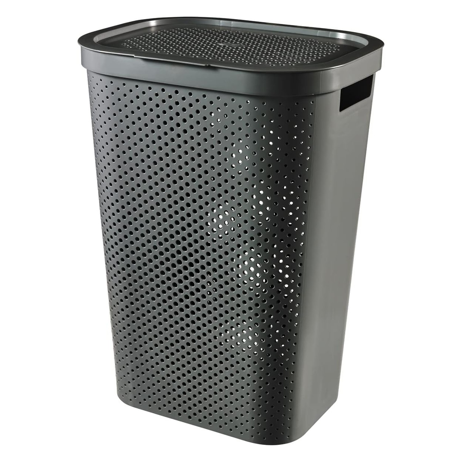 Panier à linge Curver 60L gris foncé coffre rangement bac plastique linge sale