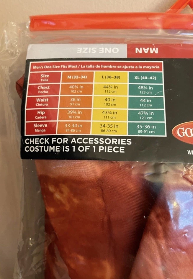 Disfraz de Halloween a rayas de tocino, una pieza, talla única para adulto Foto 3 de 3