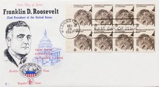Cover Craft Cachets (CCC) 1284B Franklin D. Roosevelt Booklet Pane of 8